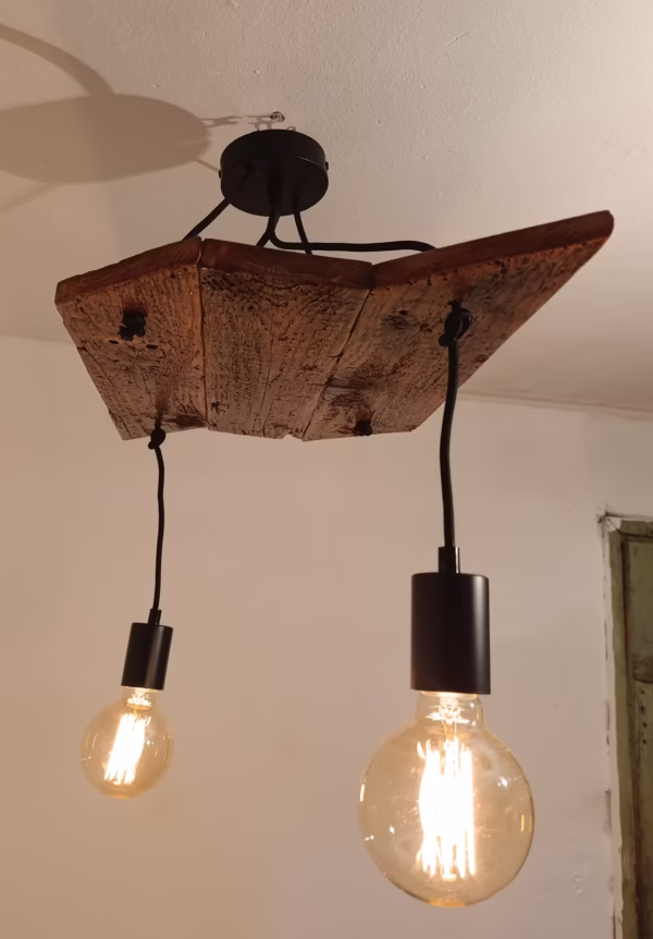 Lustră rustică din lemn "Colțatul" - imagine 4