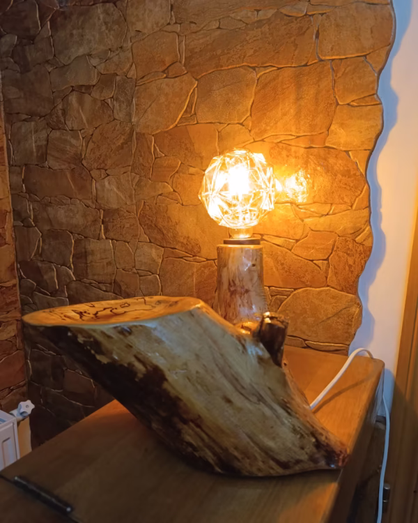 Lampă rustică din lemn "Atlas" - imagine 3