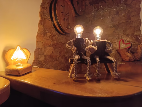 Lampă rustică din lemn "Coca" - imagine 2