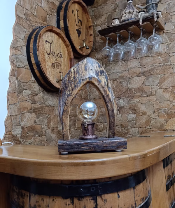 Lampă rustică din lemn "Yumi" - imagine 3