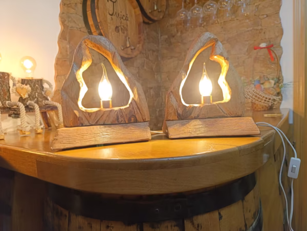 Lampă rustică din lemn "Lucia" - imagine 3