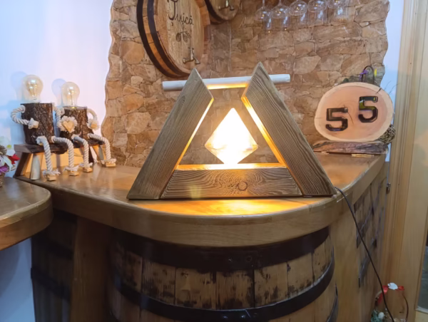 Lampă rustică din lemn "Ady" - imagine 2