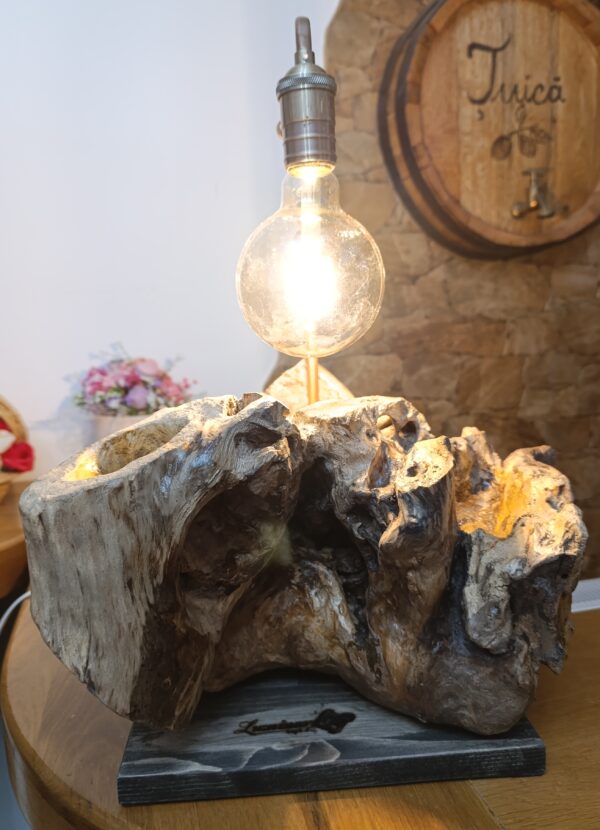 Lampă rustică din lemn-Raíz - imagine 13