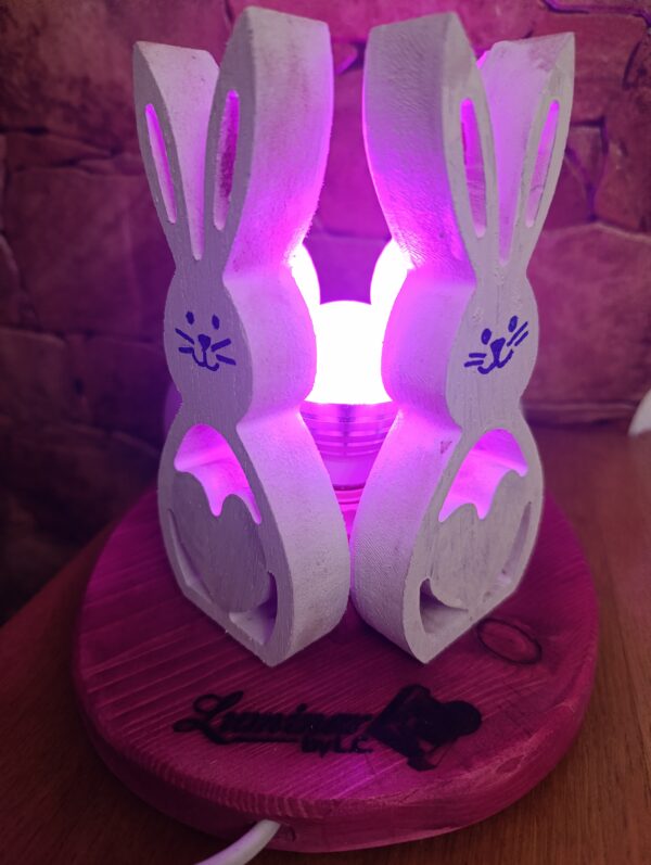 Lampă rustică din lemn-iepurași - imagine 16