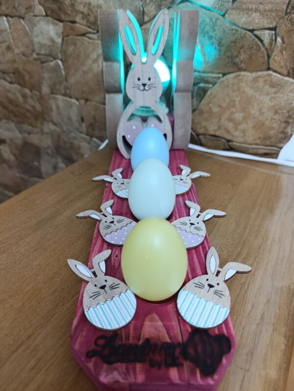 Lampă rustică din lemn-iepurași 2 - imagine 6