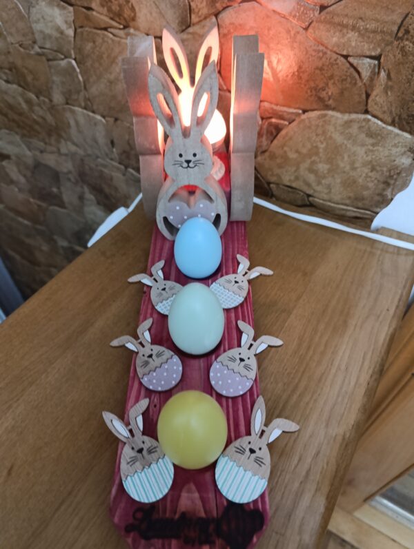 Lampă rustică din lemn-iepurași 2 - imagine 7