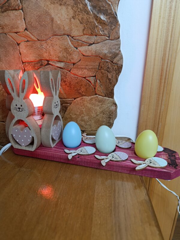 Lampă rustică din lemn-iepurași 2 - imagine 8