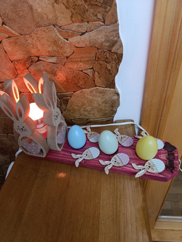 Lampă rustică din lemn-iepurași 2 - imagine 9