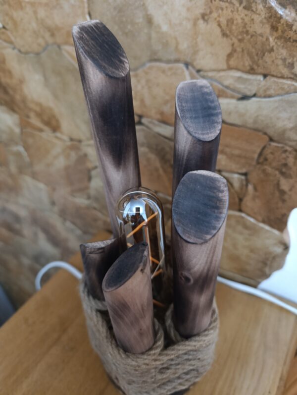 Lampă rustică din lemn -Degete - imagine 10