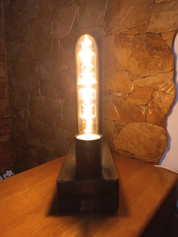 Lampă rustică din lemn-Black 2 - imagine 2