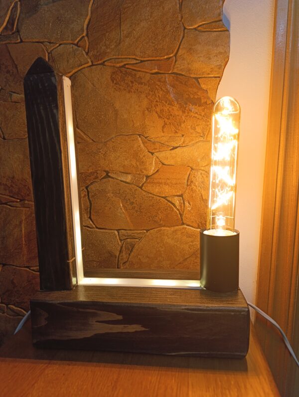 Lampă rustică din lemn-Black 2