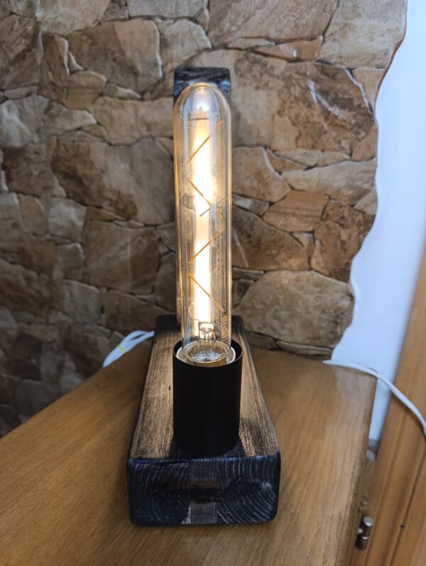 Lampă rustică din lemn-Black 2 - imagine 5