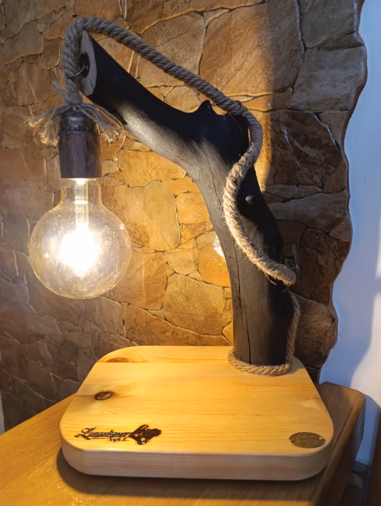 Lampă rustică din lemn-Taiji